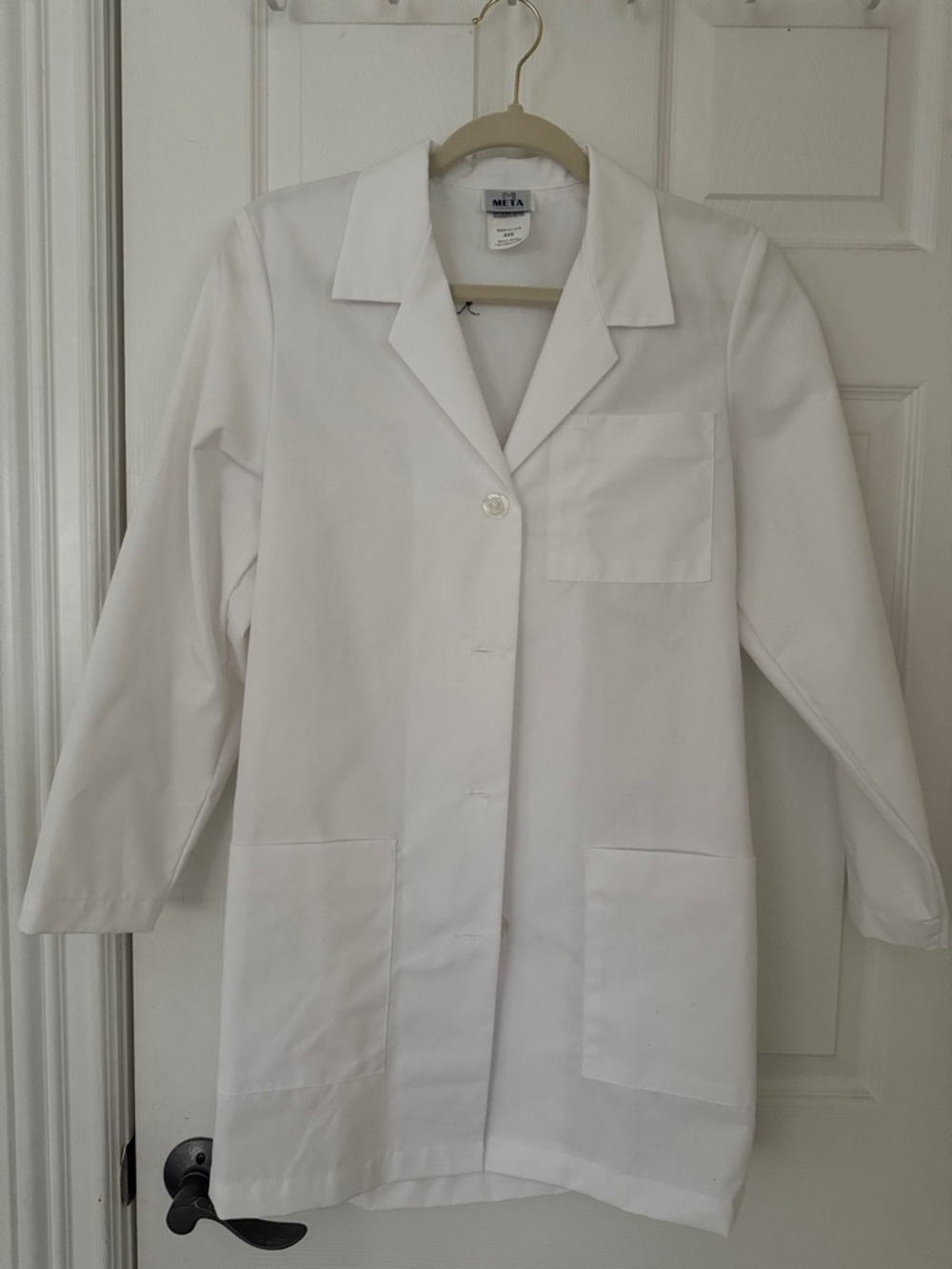 White Utility Lab Jacket with Patch Pockets